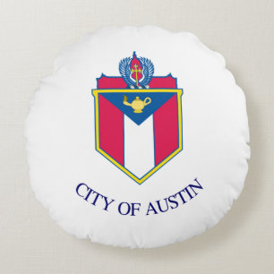 Austin (Texas) City flag Round Pillow