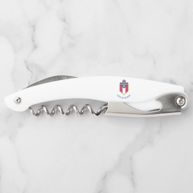 Austin (Texas) city flag   Waiter's Corkscrew (Back)