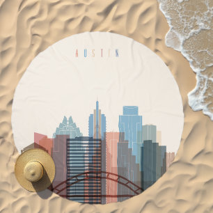 Austin, Texas City Skyline Beach Towel