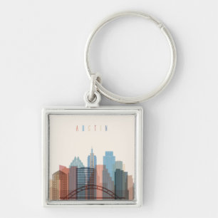 Austin, Texas City Skyline Keychain