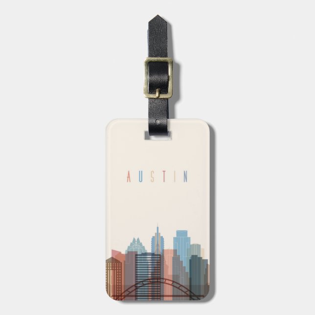 Austin, Texas | City Skyline Luggage Tag (Front Vertical)