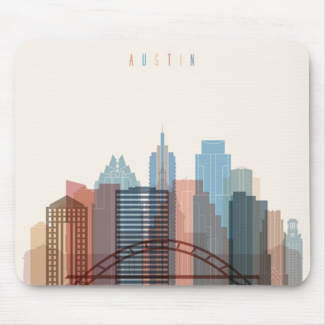 Austin, Texas | City Skyline Mouse Pad (Front)