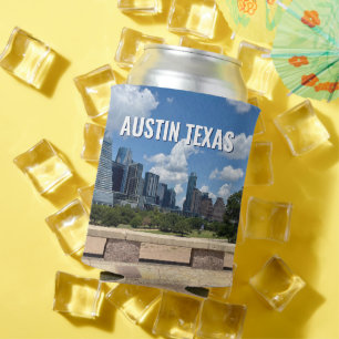 Austin Texas City Skyline Photography Can Cooler