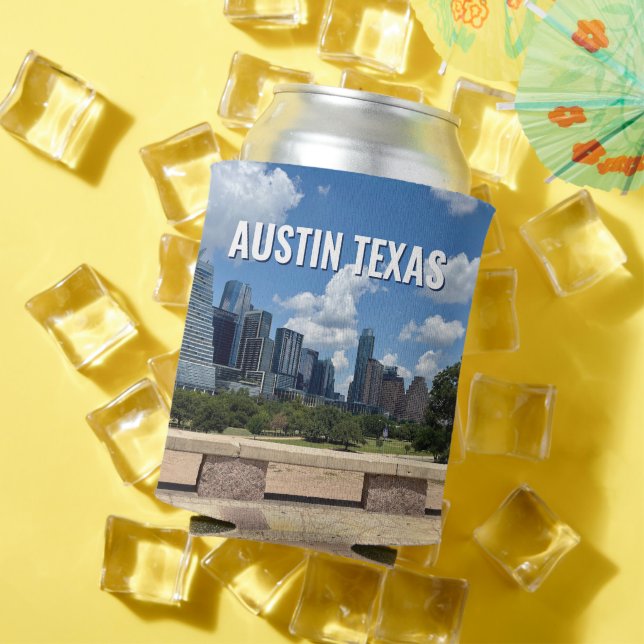 Austin Texas City Skyline Photography Can Cooler (In Situ Summer)
