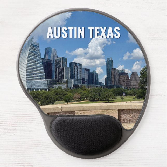 Austin Texas City Skyline Photography Gel Mouse Pad (Front)
