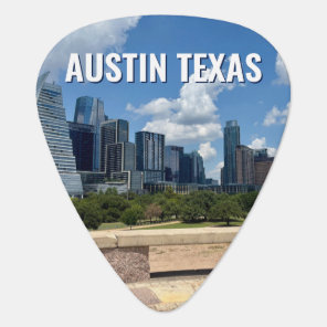 Austin Texas City Skyline Photography Guitar Pick