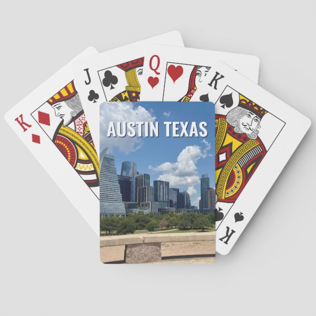 Austin Texas City Skyline Photography Poker Cards (Back)