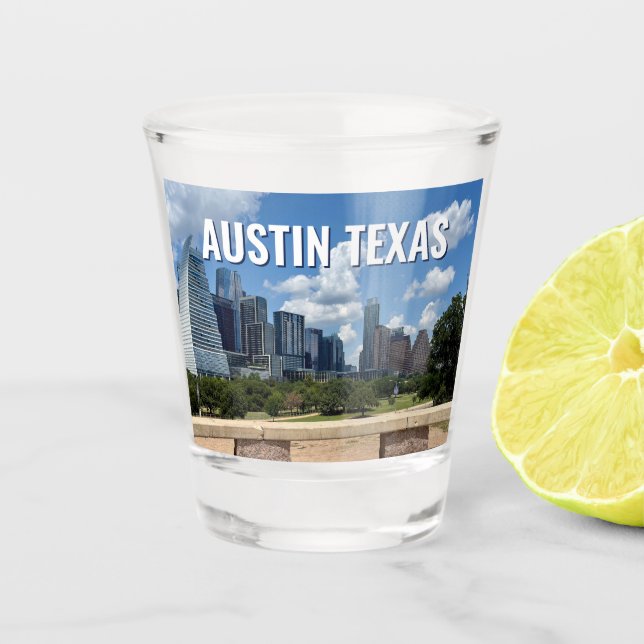 Austin Texas City Skyline Photography Shot Glass (Front)