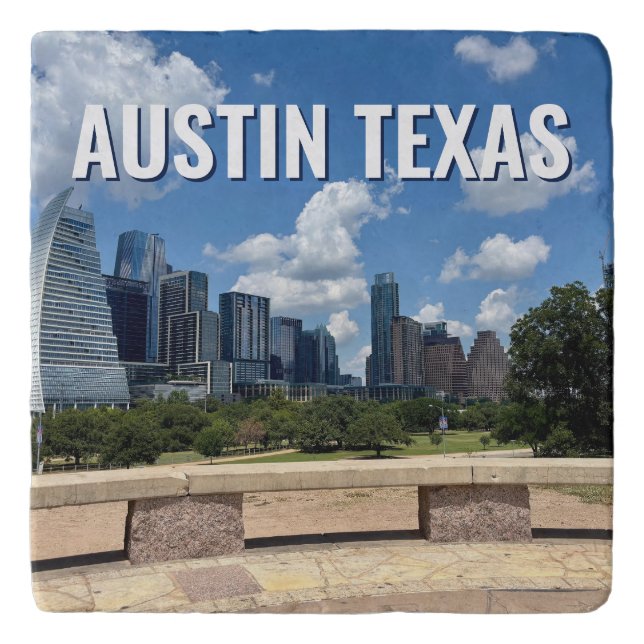 Austin Texas City Skyline Photography Trivet (Front)