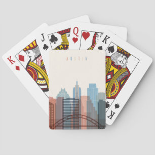 Austin, Texas City Skyline Poker Cards