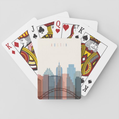 Austin Texas  City Skyline Poker Cards