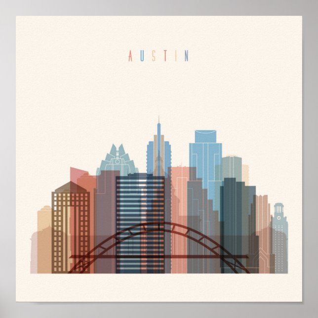 Austin, Texas | City Skyline Poster (Front)
