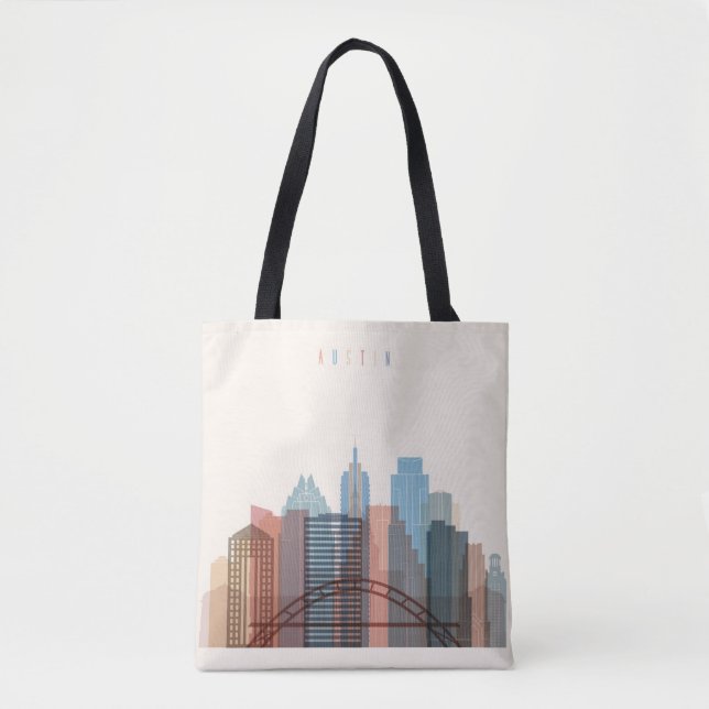 Austin, Texas | City Skyline Tote Bag (Front)