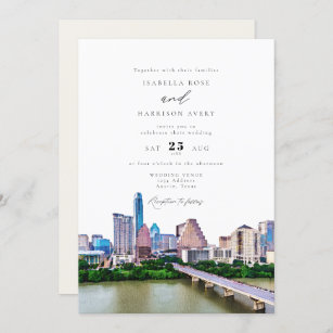 AUSTIN TEXAS City Skyline Wedding Invitation