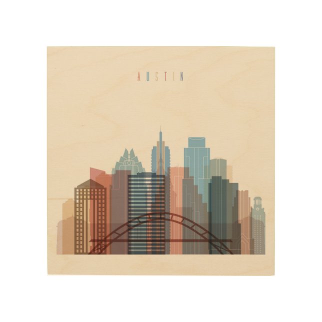 Austin, Texas | City Skyline Wood Wall Decor (Front)