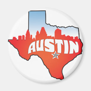 Austin Texas Cityscape Magnet