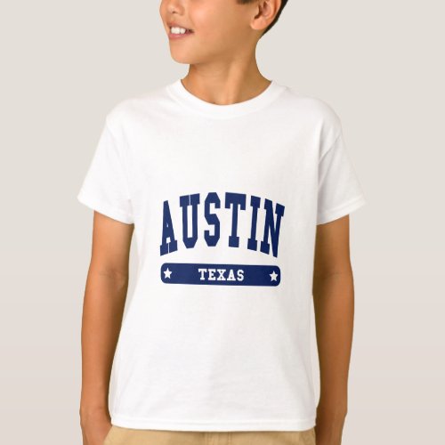Austin Texas College Style t shirts