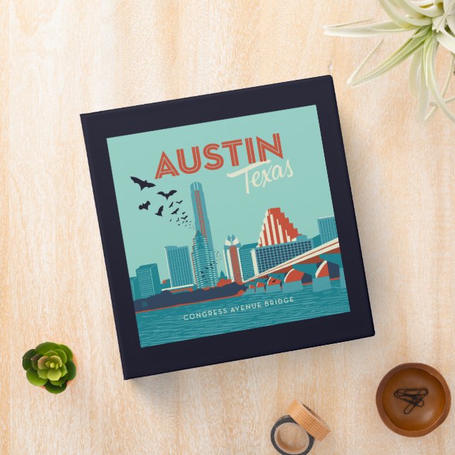 Austin, Texas | Congress Avenue Bridge 3 Ring Binder (In Situ)