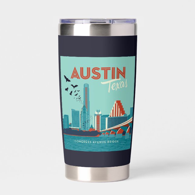Austin, Texas | Congress Avenue Bridge Insulated Tumbler (Front)