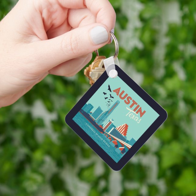 Austin, Texas | Congress Avenue Bridge Keychain (Hand)