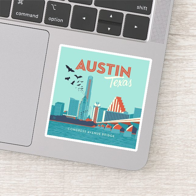 Austin, Texas | Congress Avenue Bridge Sticker (Detail)