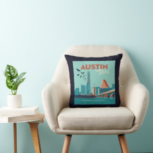 Austin, Texas Congress Avenue Bridge Throw Pillow