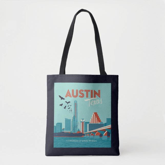Austin, Texas | Congress Avenue Bridge Tote Bag (Front)