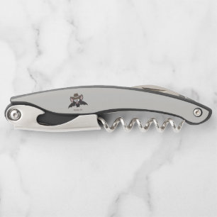 Austin Texas Cute Cartoon Cowboy Bat Waiter's Corkscrew