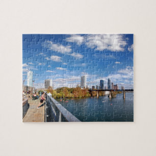 Austin Texas Downtown Lady Bird Lake Trail Bridge Jigsaw Puzzle