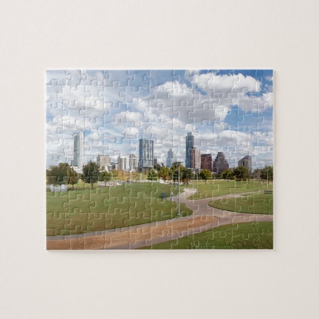 Austin, Texas Downtown Skyline from Butler Park Jigsaw Puzzle (Horizontal)