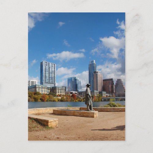 Austin Texas Downtown Skyline _ Ladybird Lake Postcard