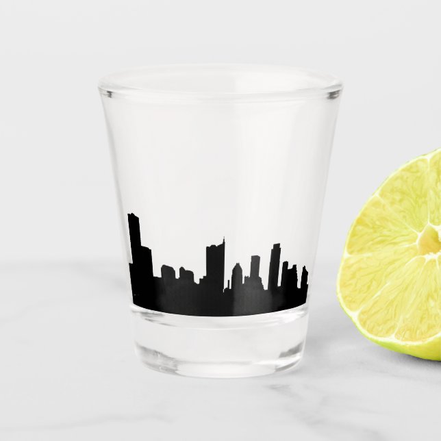 Austin Texas famous cities skyline Shot Glass (Front)