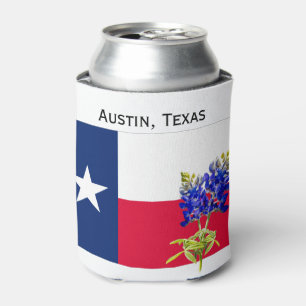 Austin, Texas, flag and downtown Can Cooler