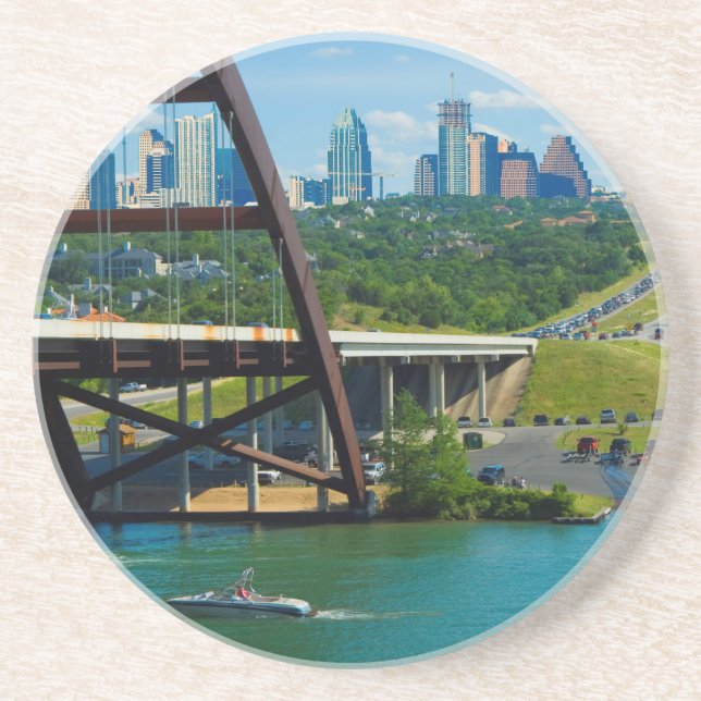 Austin, Texas from 360 Bridge Drink Coaster (Front)