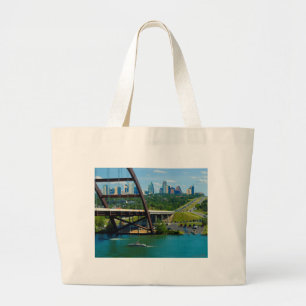 Austin, Texas from 360 Bridge Large Tote Bag