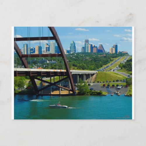 Austin Texas from 360 Bridge Postcard