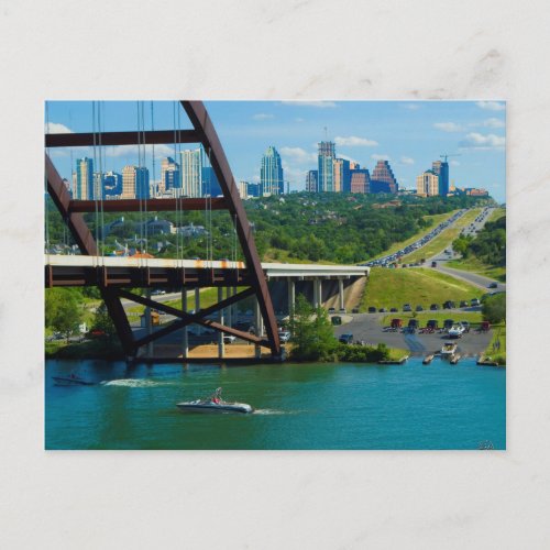 Austin Texas from 360 Bridge Postcard