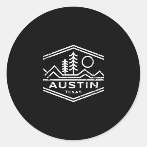 Austin Texas Gifts Austin TX Outdoors Hiking Classic Round Sticker