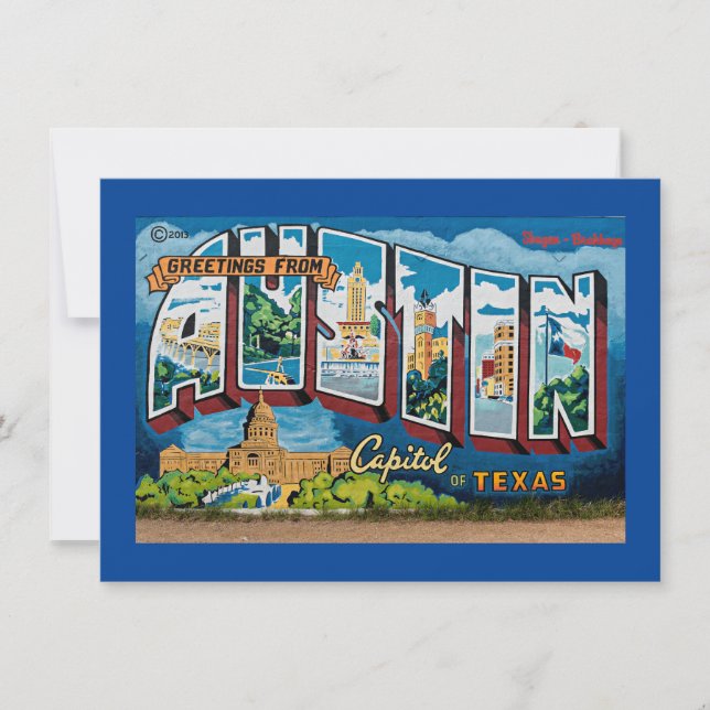Austin, Texas Greetings Note Card (Front)