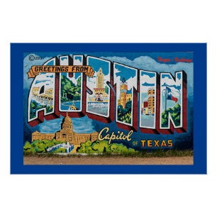 Austin, Texas Greetings Poster