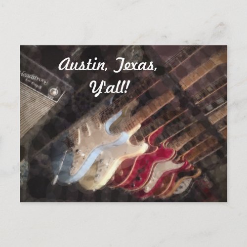 Austin Texas Guitars Guitar Postcard