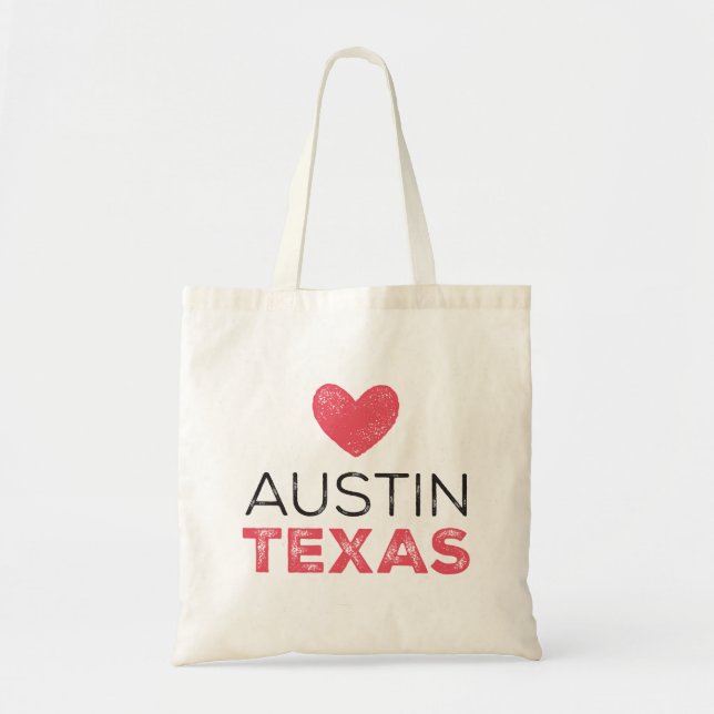 Austin Texas Heart Tote Bag (Front)