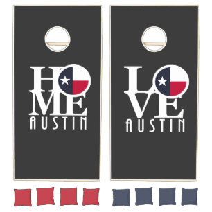 Austin Texas HOME LOVE Cornhole Set