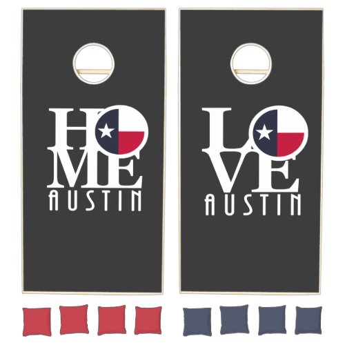 Austin Texas HOME LOVE  Cornhole Set