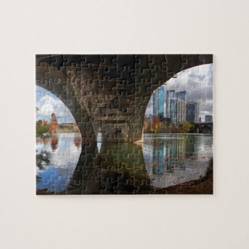 Austin Texas Ladybird Lake Trail Pedestrian Bridge Jigsaw Puzzle