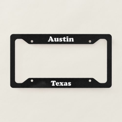 Austin Texas License Plate Frame