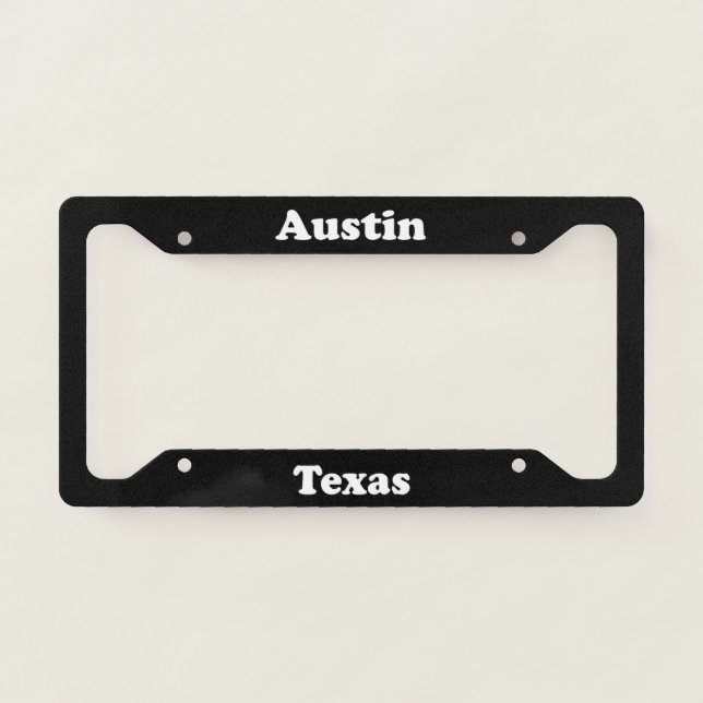Austin Texas License Plate Frame (Front)