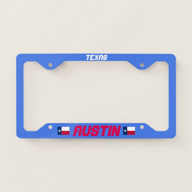 Austin Texas License Plate Frame (Front)