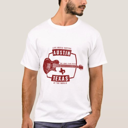 Austin Texas Live Music Guitar T_Shirt