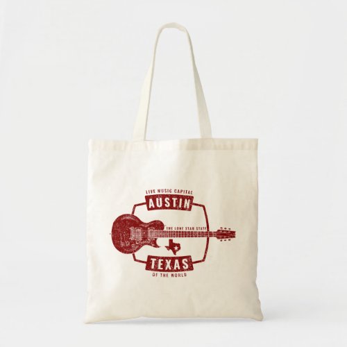 Austin Texas Live Music Guitar Tote Bag